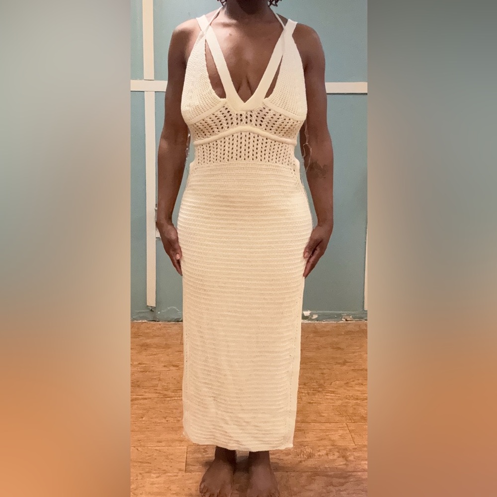 White Crochet Dress